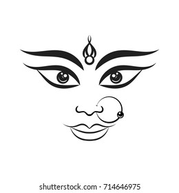 Illustration Goddess Durga Indian Festival Desshra Stock Vector ...