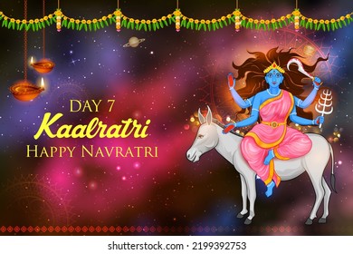 illustration of Goddess Kaalratri Devi for the seventh Navadurga of Navratri festival