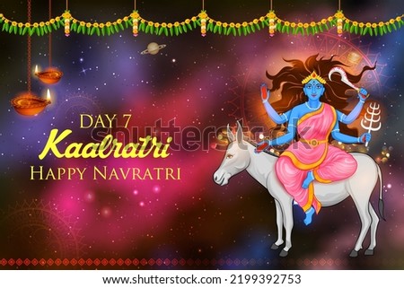illustration of Goddess Kaalratri Devi for the seventh Navadurga of Navratri festival