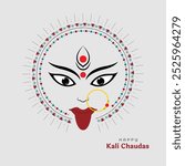 illustration of Goddess Kali Chaudas celebration Template Design with Traditional art