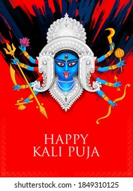 illustration of Goddess Kali Maa on Diwali Kali Pooja background of India festival