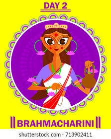 illustration of Goddess for Navaratri  and durga pooja with name and date(Happy Dussehra)