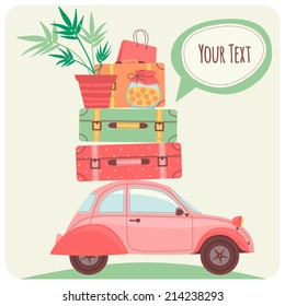 Illustration "Going on Vacation by car".