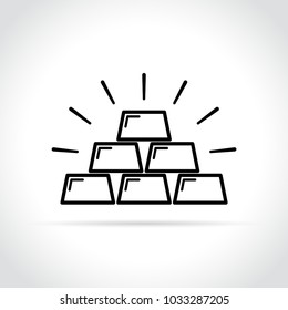 Illustration of gold bars icon on white background