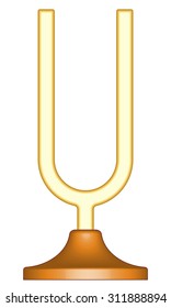 Illustration of the gold camertone tuning fork