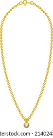 Illustration of gold chain necklace