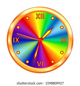 Illustration of the gold clock icon. Arrows can be freely rotated

