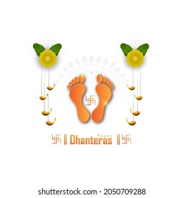 illustration of Gold coin in pot for Dhanteras celebration-Happy Dhanteras. web page, poster and banner.