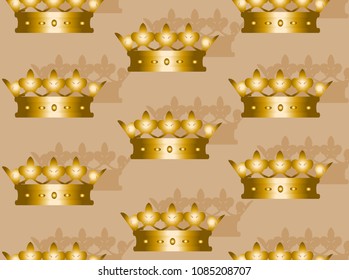 illustration with gold crowns background