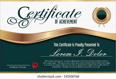 Illustration of gold detailed certificate