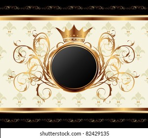 Illustration gold invitation frame or packing for elegant design - vector