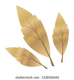 Illustration of gold leaf sheet. Autumn Leaves