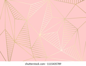 (illustration) gold line background, abstract artistic of geometric background