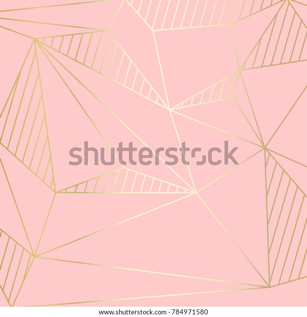(illustration) gold lines, abstract artistic of geometric wall mural