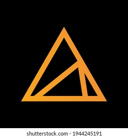 a illustration of gold line triangle