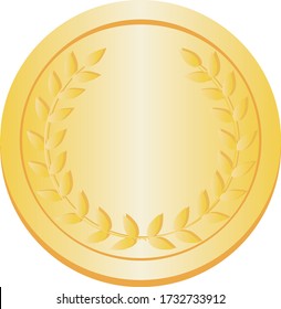 Illustration of a gold medal.