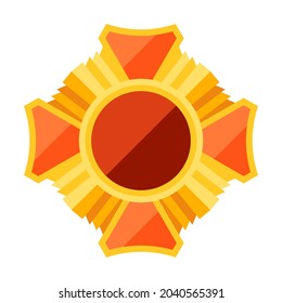 Illustration of gold medal. Award for sports or corporate competitions.