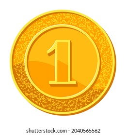 Illustration of gold medal. Award for sports or corporate competitions.