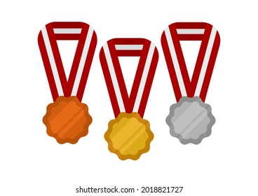 illustration of a gold medal for champion 1, silver for champion 2 and bronze for champion 3
