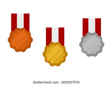 illustration of a gold medal for champion 1, silver for champion 2 and bronze for champion 3
