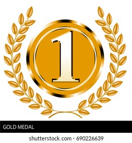 Illustration of gold medals, vector data