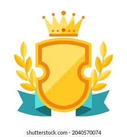 Illustration of gold prize. Award for sports or corporate competitions.
