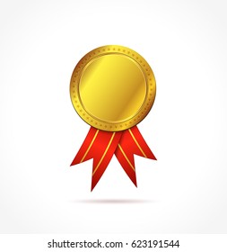 Illustration of gold ribbon on white background