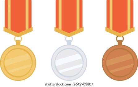Illustration of Gold, Silver, and Bronze Medals