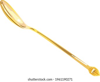 Illustration of a gold spoon