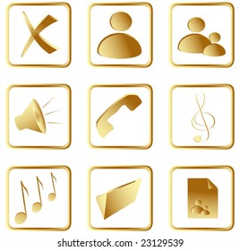Illustration of the gold square web buttons