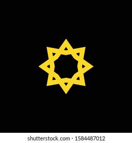 Illustration gold star logo vector design simple geometric 