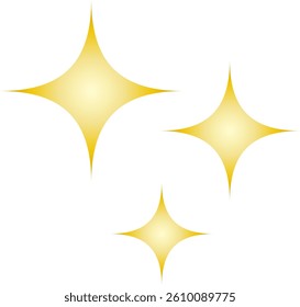 Illustration of gold star motif, symbol. Ornaments.