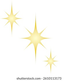Illustration of gold star motif, symbol. Ornaments.
