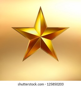 Illustration of a Gold star on gold background. EPS 8 vector file included