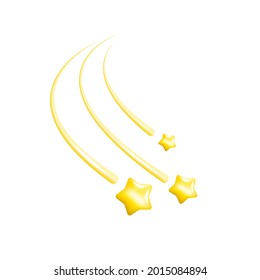 Illustration with gold stars on a white background for conceptual design. Metallic gold background. The concept of the celebration. Space background. 3d.