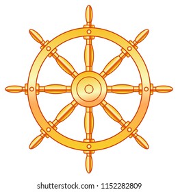 Illustration of the gold steering wheel
