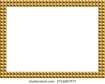 Ilustración de un marco de bloque tridimensional de oro