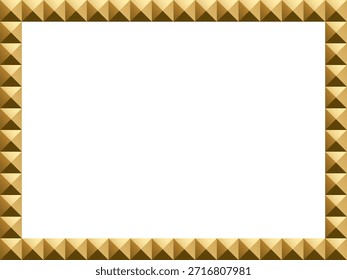 Ilustración de un marco de bloque tridimensional de oro