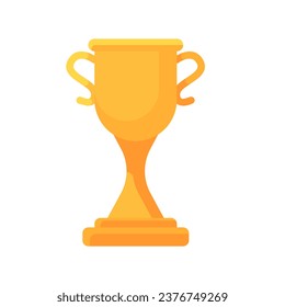 Ilustración del trofeo de oro en primer lugar. Trofeo plano por la victoria.