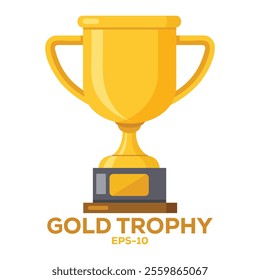 Illustration of Gold trophy Isolated on white