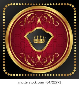 Illustration gold vintage frame for design packing - vector