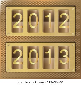 Illustration of gold website element with number 2012 2013