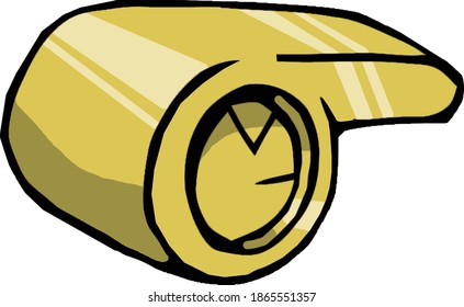 An illustration of a gold whistle.