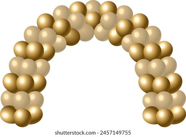 illustration of golden balloon arch