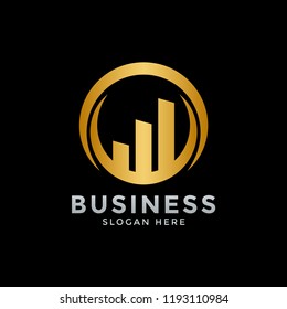 Illustration of golden business logo icon design template vector