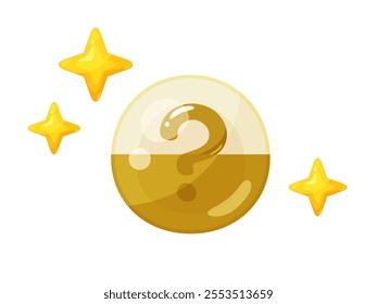 Illustration of a golden capsule that looks like it might contain a rare capsule toy item