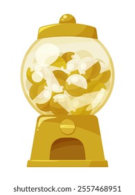 Illustration of a golden capsule toy