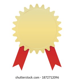 Illustration of a golden circular label.