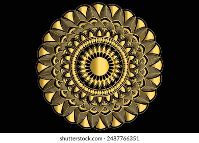 Illustration golden color mandala from adobe