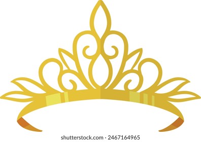Illustration of Golden Crown. Isolated on White Background